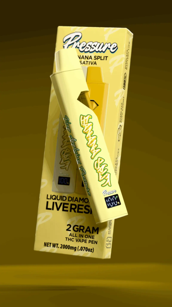 Pressure Banana Split Sativa 2g Disposable Vape Flavor | Live Resin THC Vape Pen