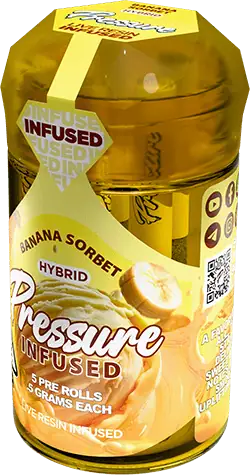 Pressure Extracts Banana Sorbet Flavor Infused Pre-Rolls (5 Pack) – Hybrid 5g