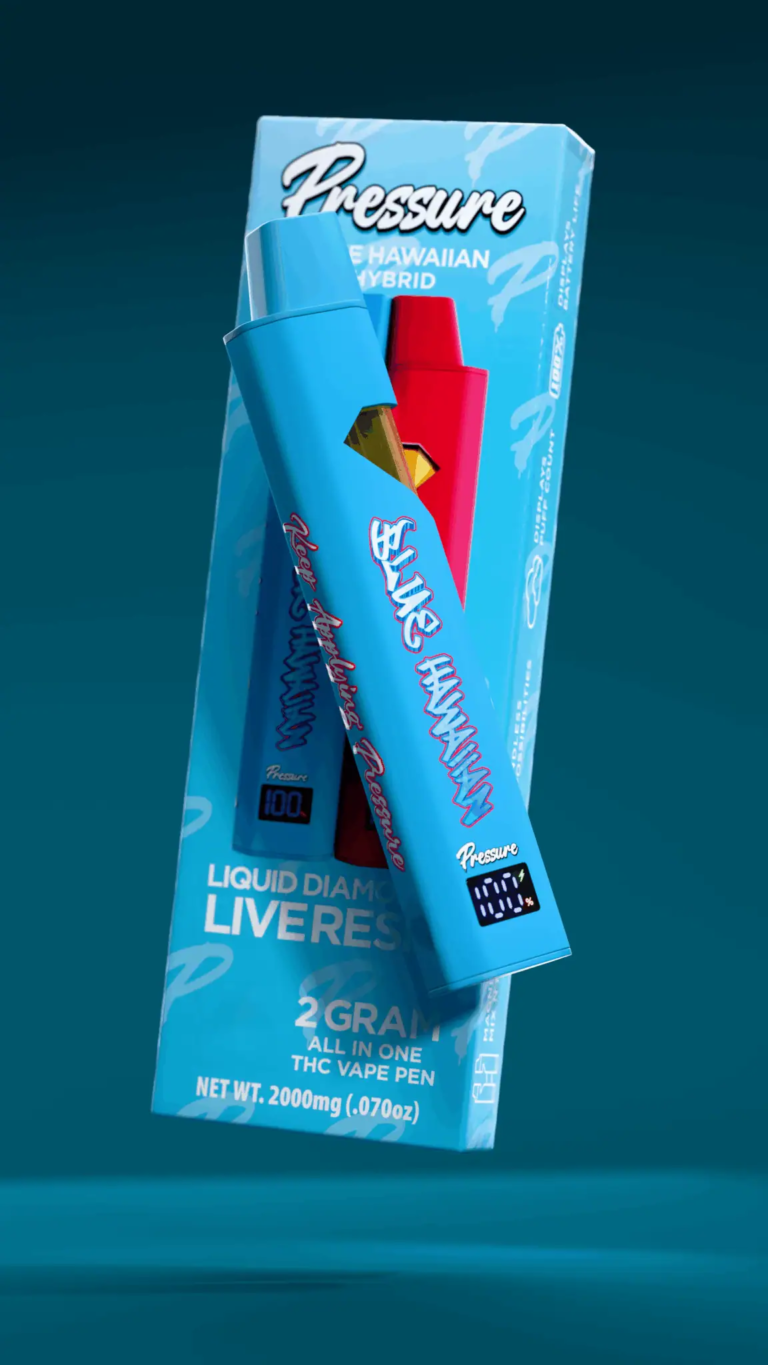 Pressure Blue Hawaiian Hybrid 2g Disposable Vape Flavor | Live Resin THC Vape Pen