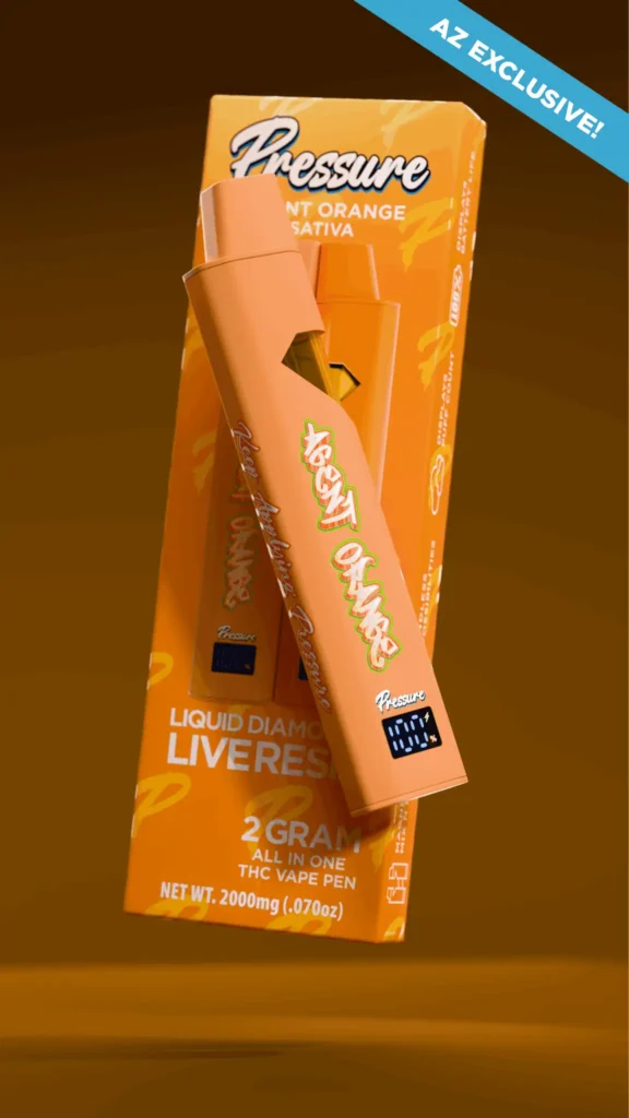 Pressure Agent Orange Flavor Sativa 2g Disposable Vape | Live Resin THC Vape Pen
